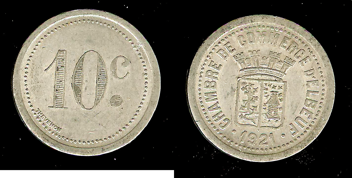 Elbeuf 10 centimes 1921 EF